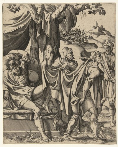 The Drunkenness of Noah by Hans Liefrinck (I) (attributed to)
