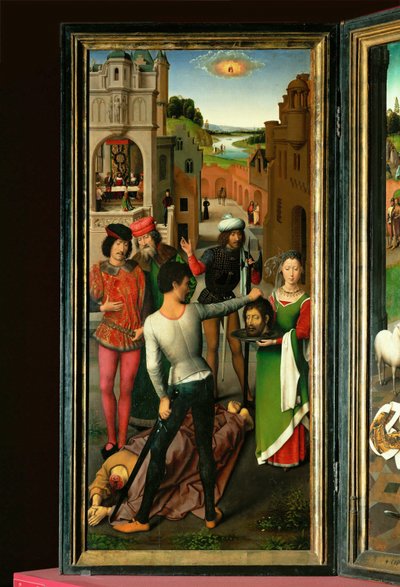 Altarpiece of St. John the Baptist and St. John the Evangelist. Left Wing: Beheading of St. John the Baptist by Hans Memling