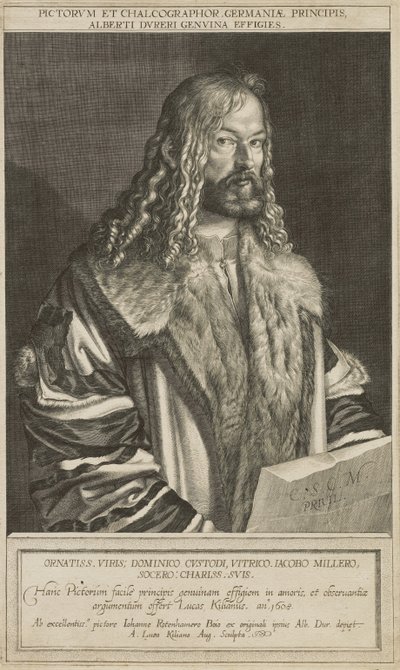 Portrait of Dürer, Engraved by Lucas Kilian by Hans Rottenhammer