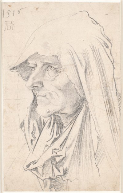 Portrait of an Old Woman in Profile to the Left by Hans Schäufelein