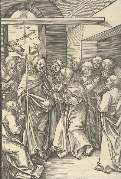 The Incredulity of Thomas, from Speculum passionis domini nostri Ihesu Christi, 1507 by Hans Schäufelein the Elder