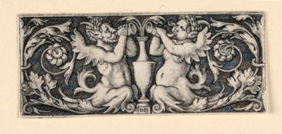 Frieze with a Vase Flanked by Male and Female Tritons by Hans Sebald Beham