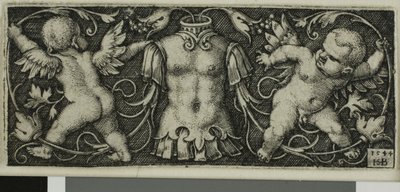 Ornament with Armor and Two Genii by Hans Sebald Beham