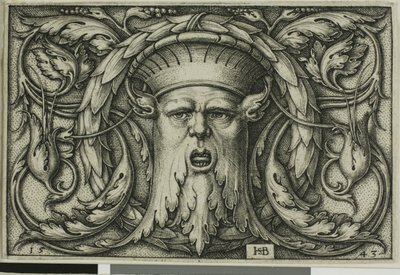 Ornament with a Mask by Hans Sebald Beham