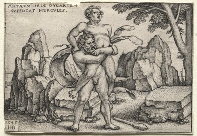 The Labors of Hercules: Hercules Crushing Antaeus by Hans Sebald Beham