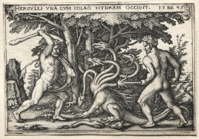 The Labors of Hercules: Hercules Killing the Lernean Hydra by Hans Sebald Beham