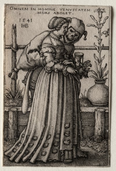 The Lady of Death Masquerading as a Fool by Hans Sebald Beham