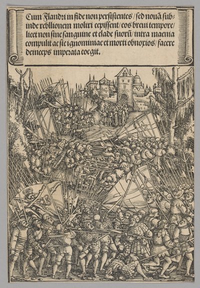 Second Flemish Rebellion, Plate 10 from Historical Scenes from the Life of Emperor Maximilian I from the Triumphal Arch by Hans Springinklee