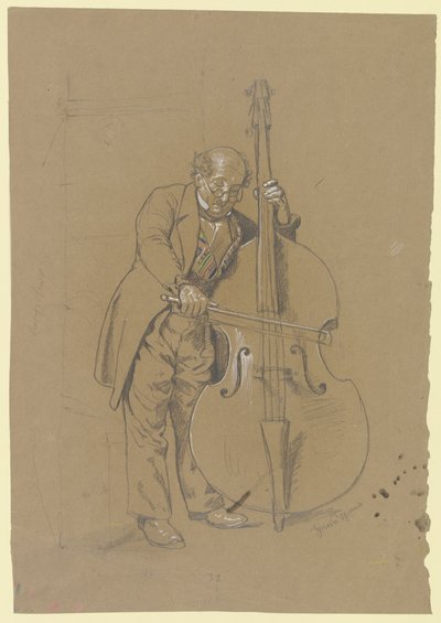 Double-bass Player by Hans Thoma