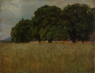 Cornfield with Deciduous Trees by Hans Thoma