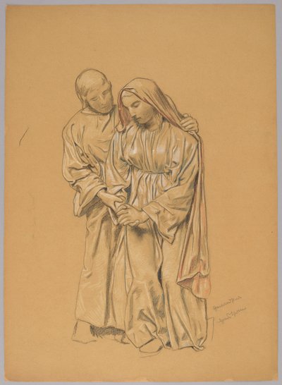 Mary with St. John the Evangelist by Hans Thoma