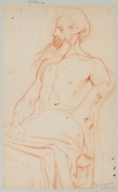 Half-Naked Old Man with a Beard by Hans Thoma
