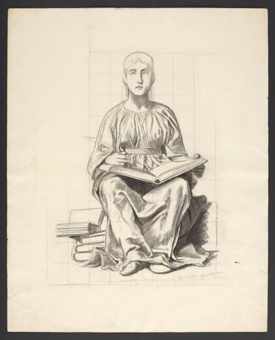 Allegorical Figure with a Book by Hans Thoma