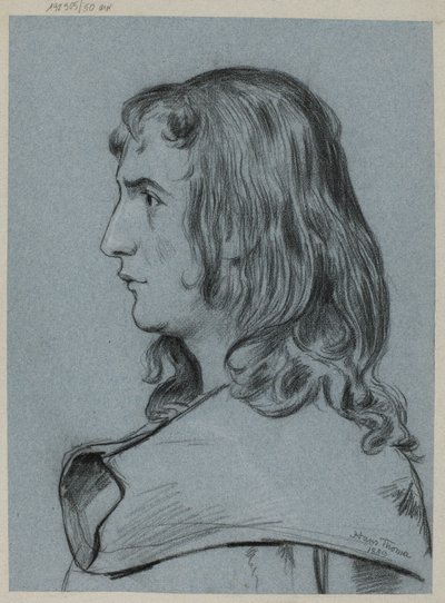 Profile of a Young Man with Long Hair by Hans Thoma