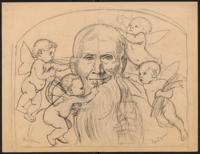 Saturn Surrounded by Putti by Hans Thoma