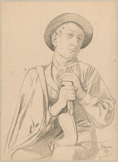 Study of a Young Italian in Folk Costume - Gardener from Cargnacco by Hans Thoma
