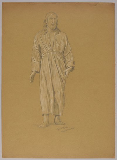 Study of the Figure of Christ (recto and verso) by Hans Thoma