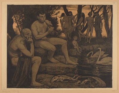 Evening (Forest Idyll) by Hans Thoma