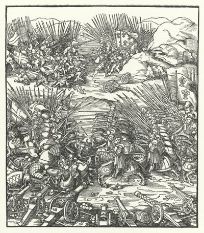 Battle Between the French and Venetian Armies During the War of the League of Cambrai, 1509 by Hans after Burgkmair