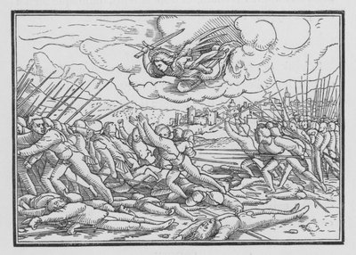 An Angel Destroys the Assyrian Host by Hans after Holbein the Younger