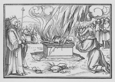 Elijah Praying, is Answered by Fire from Heaven by Hans after Holbein the Younger