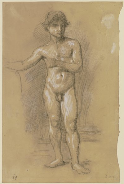 Nude of a Young Standing Man by Hans von Marées