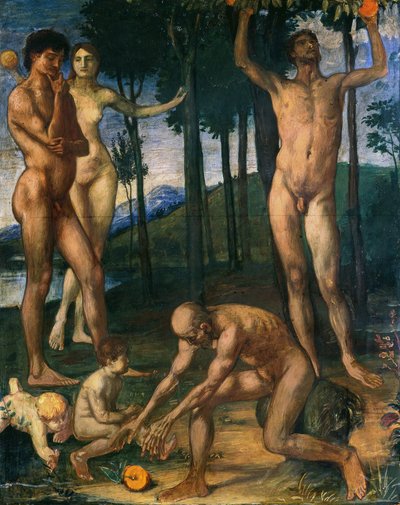 Men Picking Oranges in a Grove by Hans von Marées
