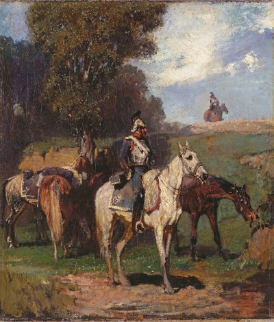 Resting Cuirassiers by Hans von Marées