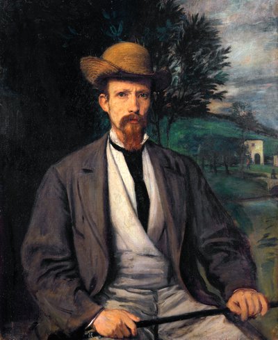 Self-Portrait with Yellow Hat by Hans von Marées