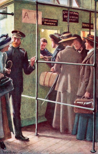 Arrival at Quebec of a Party of Women Immigrants Conducted by the Salvation Army by Harold Copping