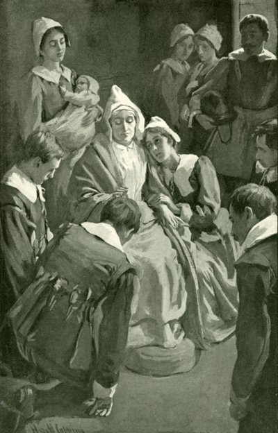 Christiana Blessing Her Children by Harold Copping