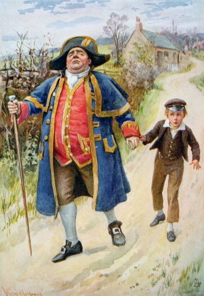 Mr Bumble and Oliver Twist, Illustration for 