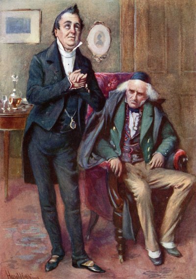 Mr. Pecksniff and Old Martin Chuzzlewit by Harold Copping