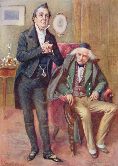 Mr Pecksniff and Old Martin Chuzzlewit, illustration for 
