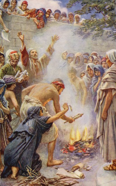 New Testament: Burning the Books by Harold Copping