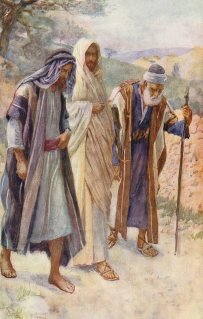 New Testament: The Walk to Emmaus by Harold Copping