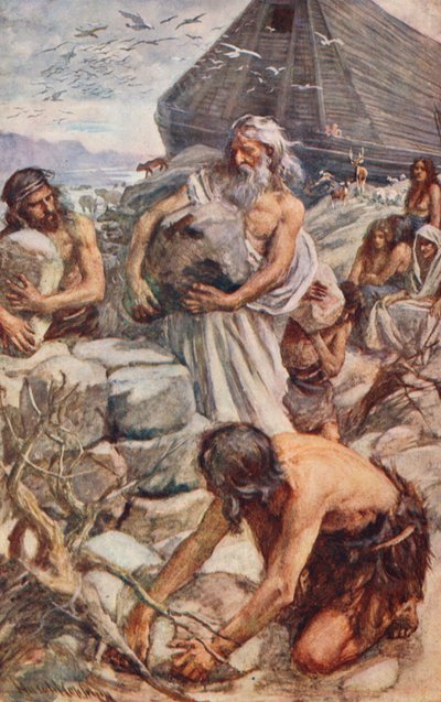 Old Testament: Noah Building his Altar by Harold Copping