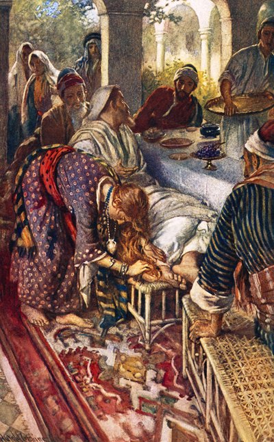 The Woman with the Box of Ointment by Harold Copping