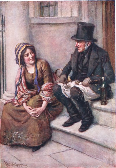 Trotty Veck and his Daughter Meg, illustration for 