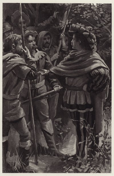 Valentine told them, that he was a man crossed by adversity, that he was going into banishment? by Harold Copping