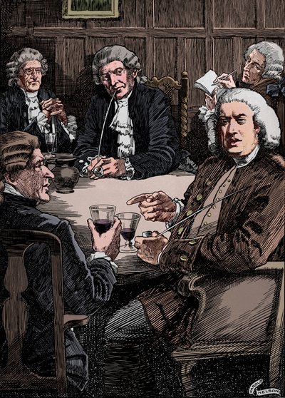 Dr. Johnson Discoursing With His Friends by Harold Edward Hughes Nelson