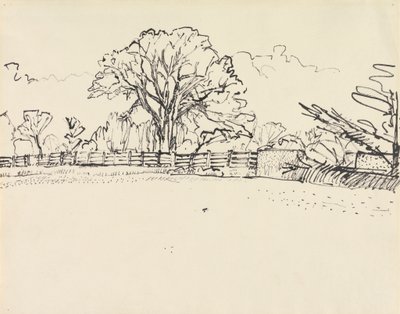 Landscape with a Fence by Harold Gilman