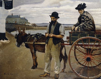 Man with a Woman in a Cart by Harold Harvey