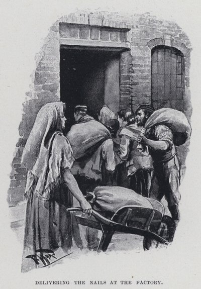 Delivering the nails at the factory by Harold Hume Piffard