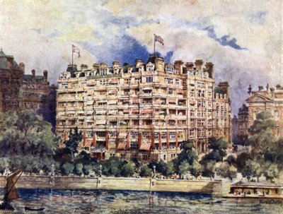 The River Front of the Savoy Hotel in 1889 by Harold Oakley