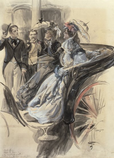 Carriage Ride, 1904 by Harrison Fisher