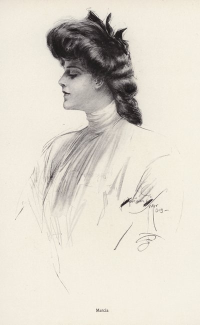 Portrait of a woman named Marcia by Harrison Fisher