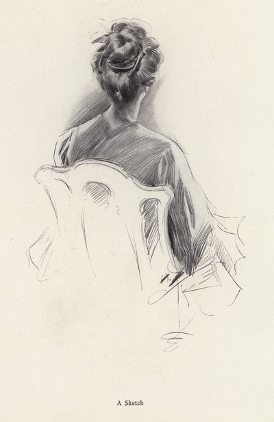Rear view portrait of a woman by Harrison Fisher