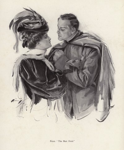 Scene from The Man Hunt by Harrison Fisher