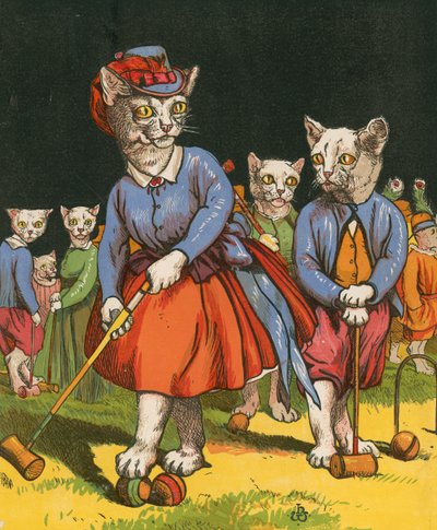 Cats Playing Croquet by Harrison William Weir